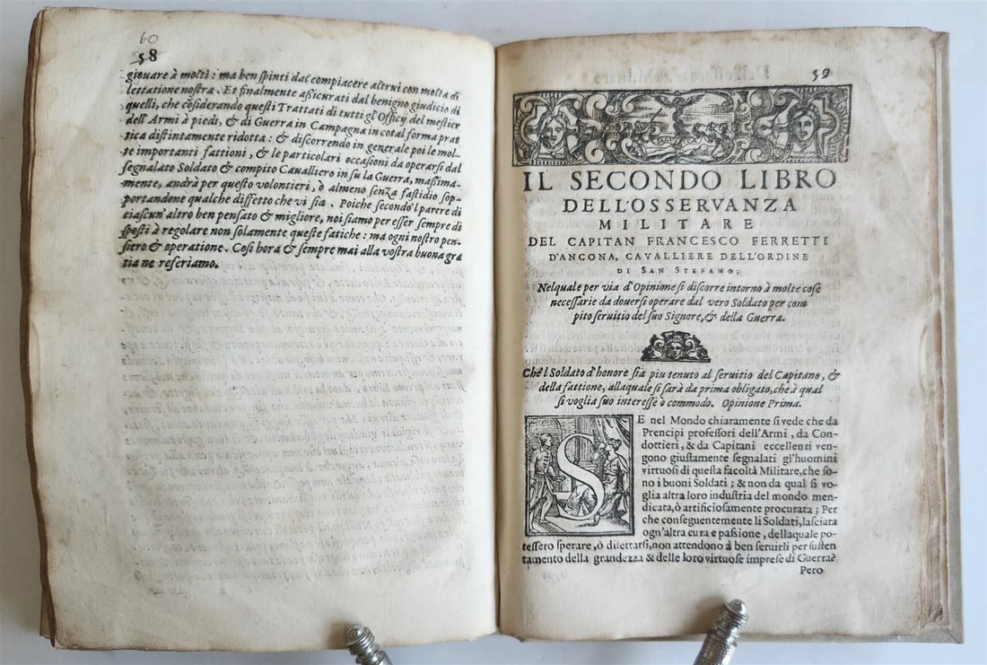 1576 ILLUSTRATED MILITARY TREATISE by Ferretti ANTIQUE Della osservanza militare - 8