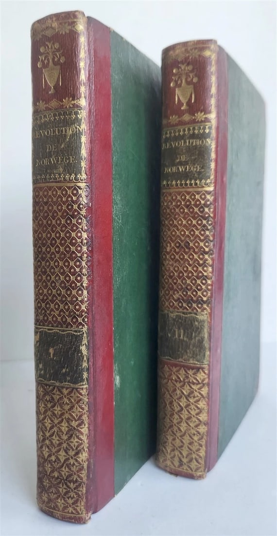 1818 HISTOIRE des REVOLUTIONS de NORWEGE antique 2 VOLUMES w/ MAP - 2