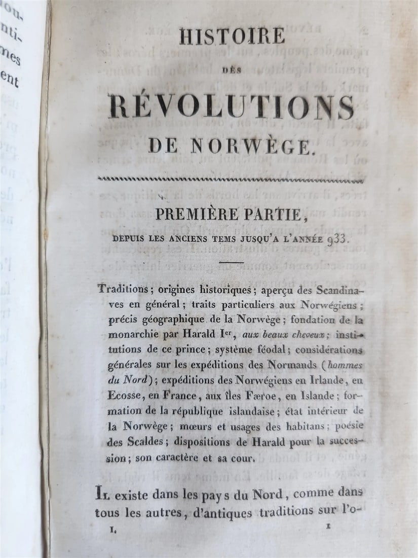 1818 HISTOIRE des REVOLUTIONS de NORWEGE antique 2 VOLUMES w/ MAP - 3