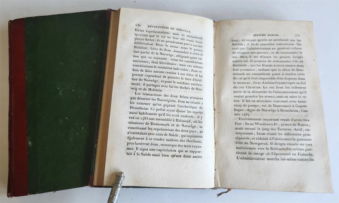 1818 HISTOIRE des REVOLUTIONS de NORWEGE antique 2 VOLUMES w/ MAP - 4