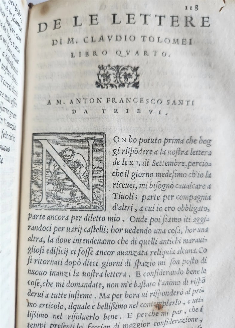 1554 DE LE LETTERE di M. CLAUDIO TOLOMEI ILLUSTRATED w/ MAP antique 16th CENTURY - 10
