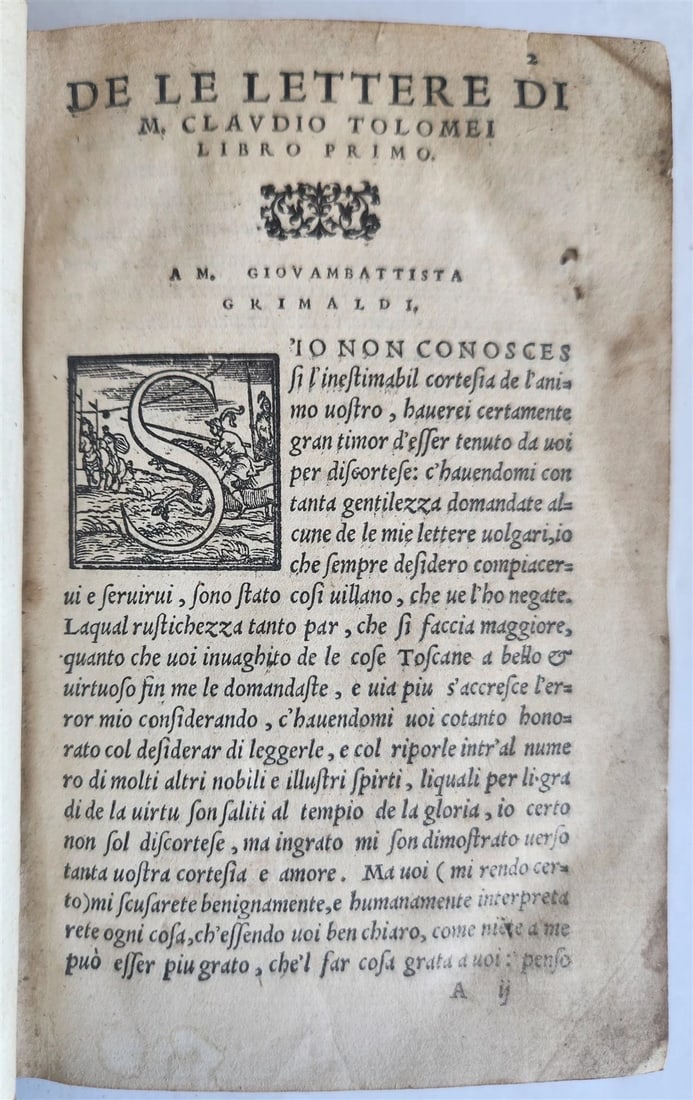 1554 DE LE LETTERE di M. CLAUDIO TOLOMEI ILLUSTRATED w/ MAP antique 16th CENTURY - 5