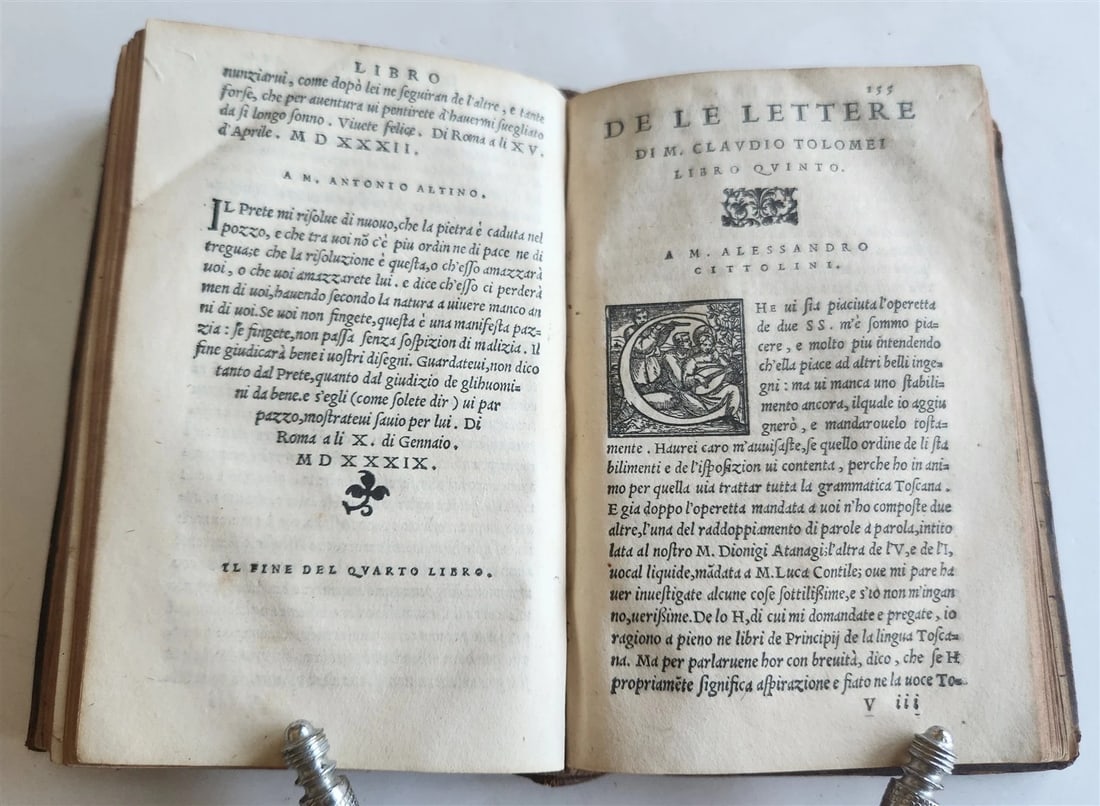 1554 DE LE LETTERE di M. CLAUDIO TOLOMEI ILLUSTRATED w/ MAP antique 16th CENTURY - 9