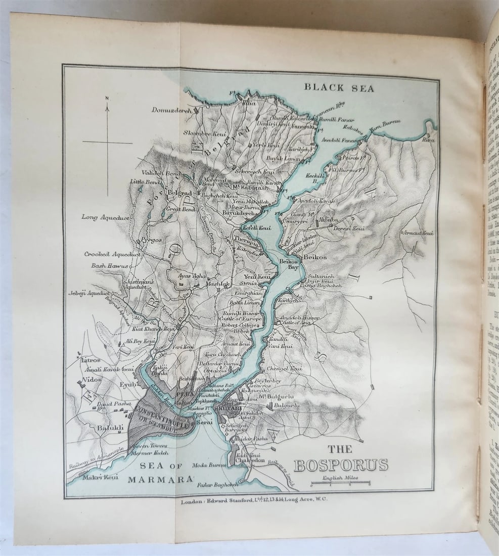 1907 HANDBOOK for TRAVELLERS in CONSTANTINOPLE antique ILLUSTRATED w/ MAPS - 10