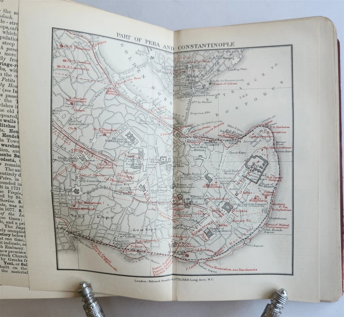 1907 HANDBOOK for TRAVELLERS in CONSTANTINOPLE antique ILLUSTRATED w/ MAPS - 15