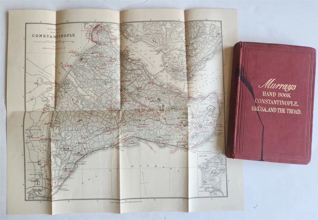 1907 HANDBOOK for TRAVELLERS in CONSTANTINOPLE antique ILLUSTRATED w/ MAPS (1 of 15)