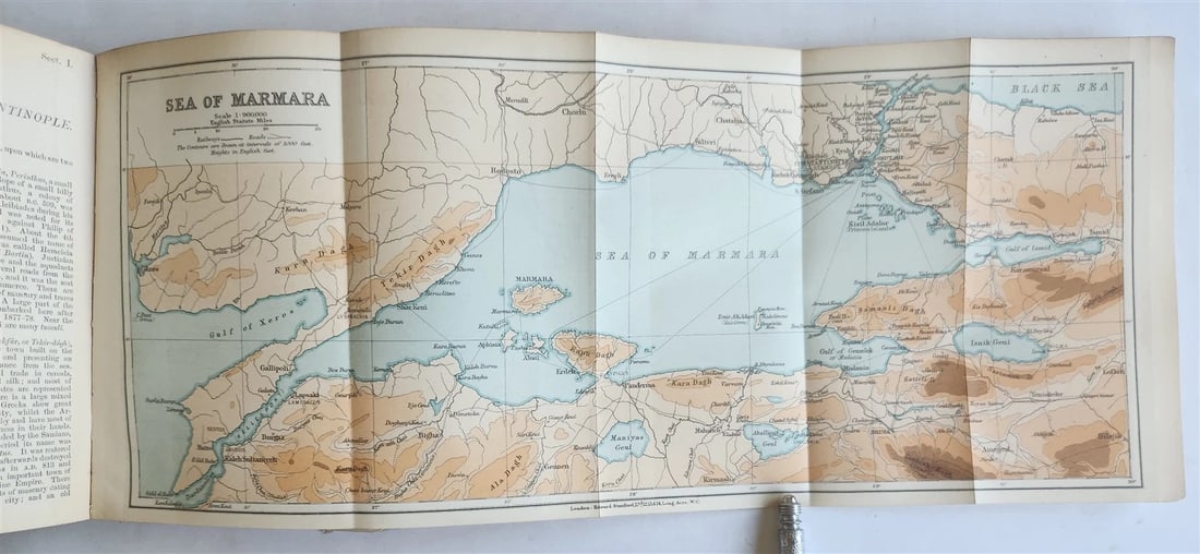 1907 HANDBOOK for TRAVELLERS in CONSTANTINOPLE antique ILLUSTRATED w/ MAPS - 9