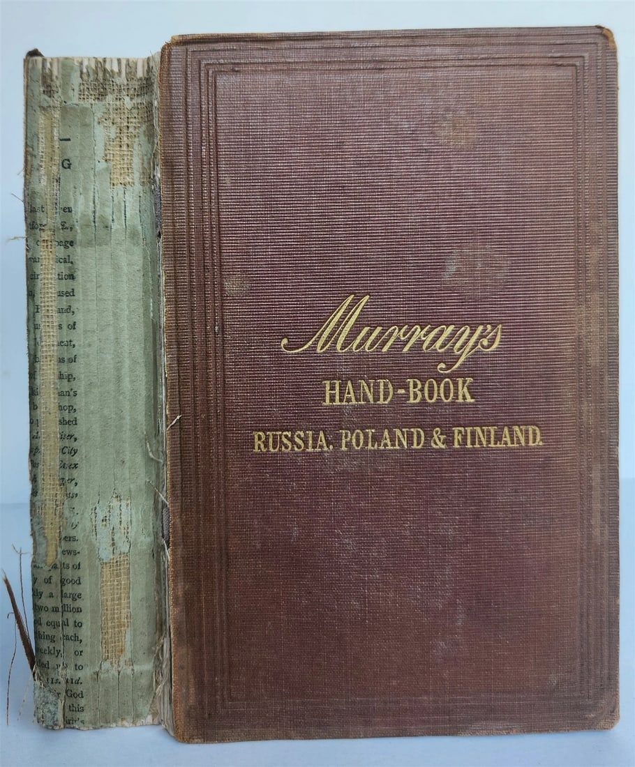 1868 HANDBOOK for TRAVELLERS in RUSSIA POLAND FINLAND antique ILLUSTRATED w/ MAP - 2