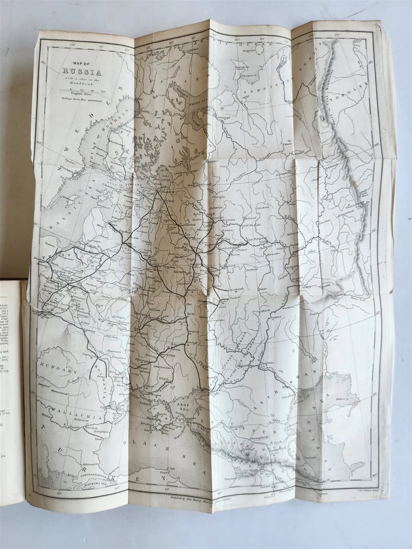1868 HANDBOOK for TRAVELLERS in RUSSIA POLAND FINLAND antique ILLUSTRATED w/ MAP - 3