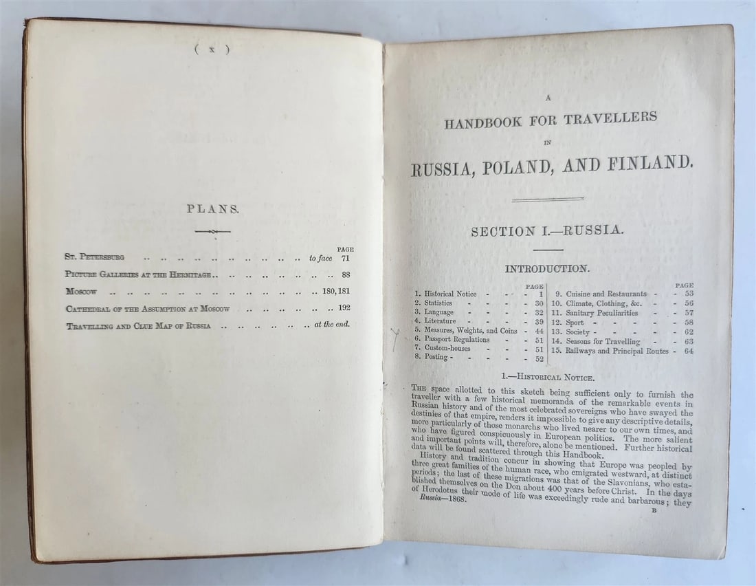 1868 HANDBOOK for TRAVELLERS in RUSSIA POLAND FINLAND antique ILLUSTRATED w/ MAP - 4
