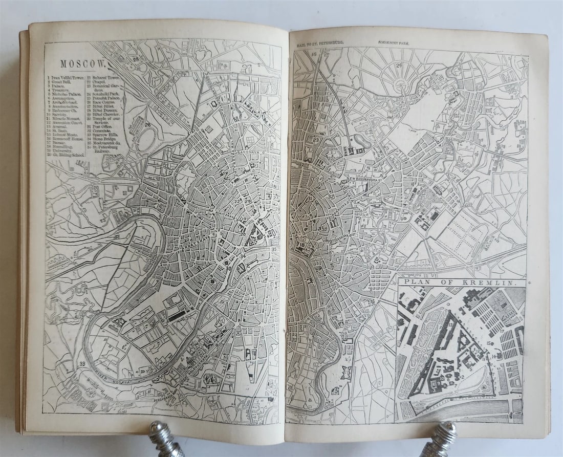 1868 HANDBOOK for TRAVELLERS in RUSSIA POLAND FINLAND antique ILLUSTRATED w/ MAP - 7