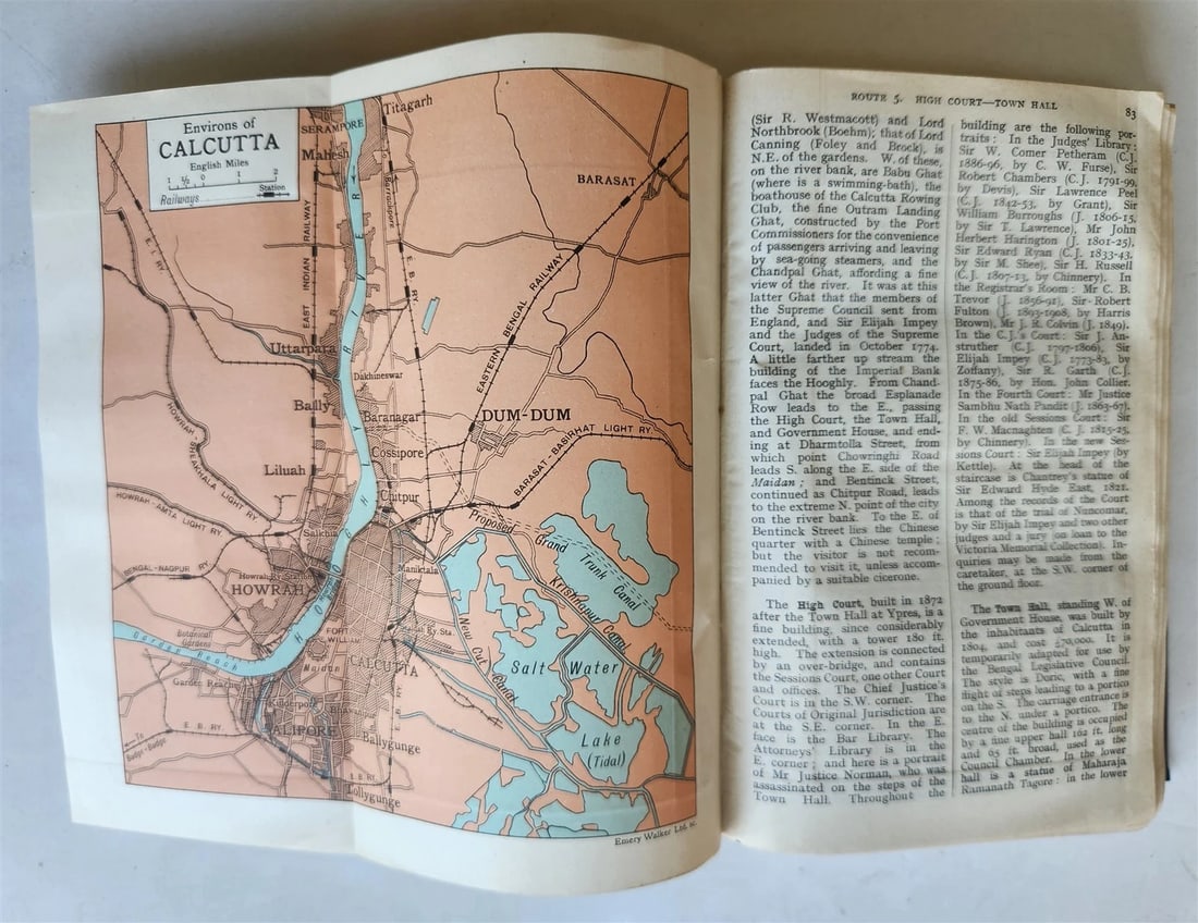 1926 HANDBOOK for TRAVELLERS in INDIA BURMA CEYLON antique ILLUSTRATED w/ MAPS - 11