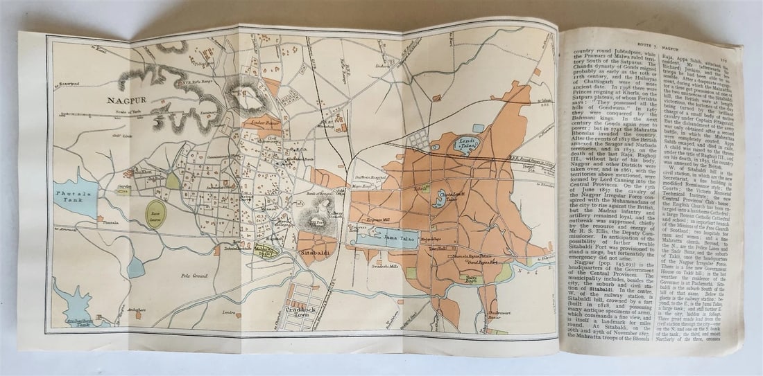 1926 HANDBOOK for TRAVELLERS in INDIA BURMA CEYLON antique ILLUSTRATED w/ MAPS - 12