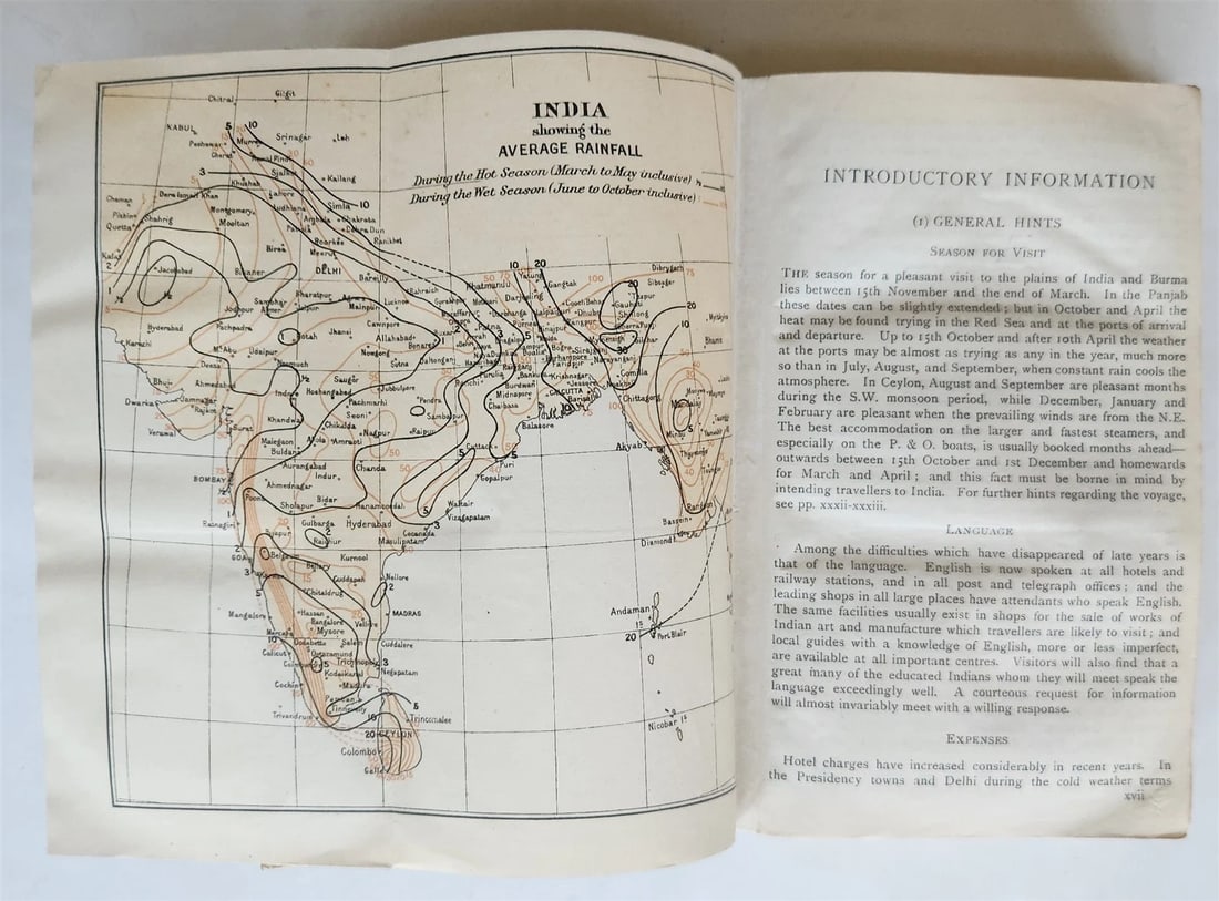 1926 HANDBOOK for TRAVELLERS in INDIA BURMA CEYLON antique ILLUSTRATED w/ MAPS - 3