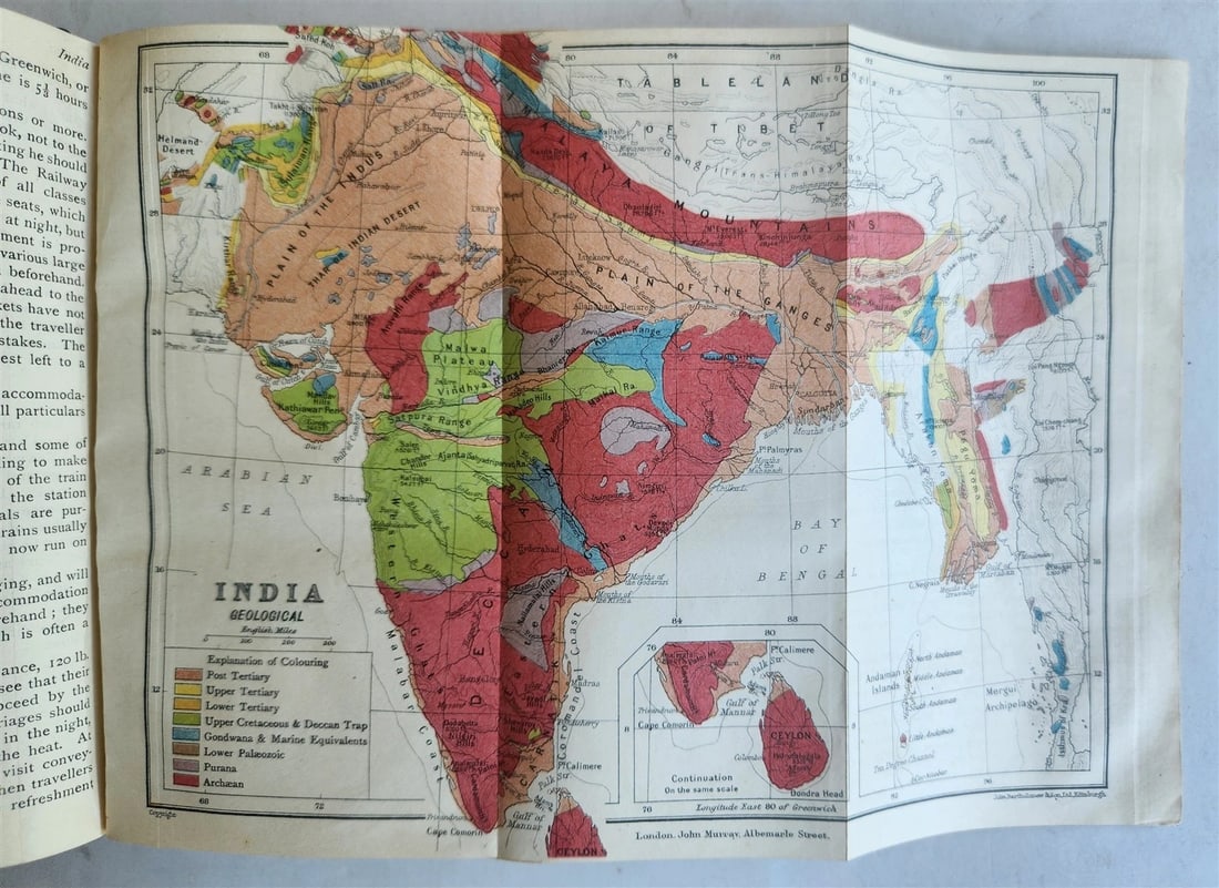 1926 HANDBOOK for TRAVELLERS in INDIA BURMA CEYLON antique ILLUSTRATED w/ MAPS - 4