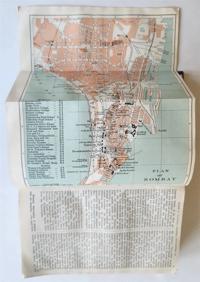1926 HANDBOOK for TRAVELLERS in INDIA BURMA CEYLON antique ILLUSTRATED w/ MAPS - 6