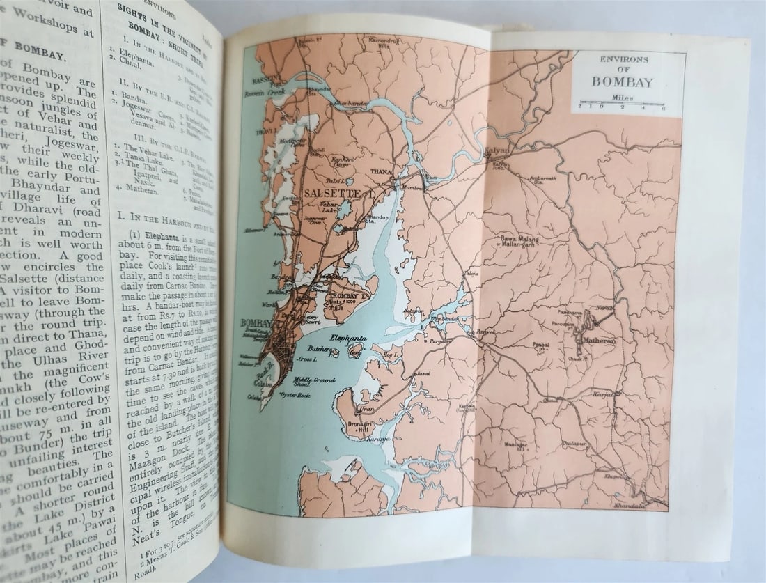 1926 HANDBOOK for TRAVELLERS in INDIA BURMA CEYLON antique ILLUSTRATED w/ MAPS - 7