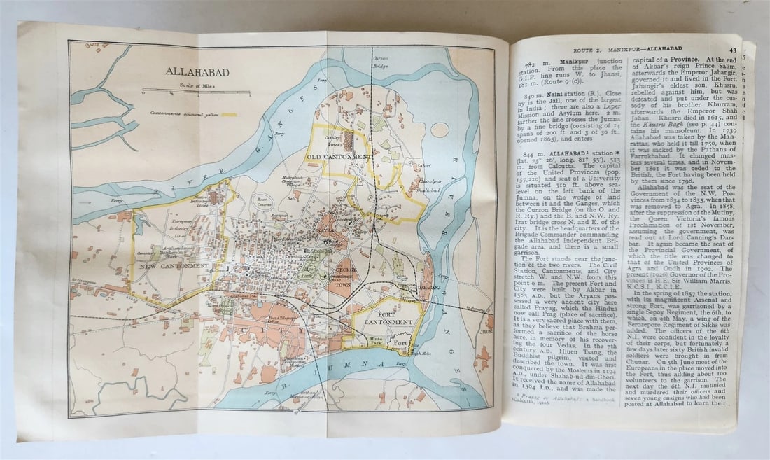 1926 HANDBOOK for TRAVELLERS in INDIA BURMA CEYLON antique ILLUSTRATED w/ MAPS - 8