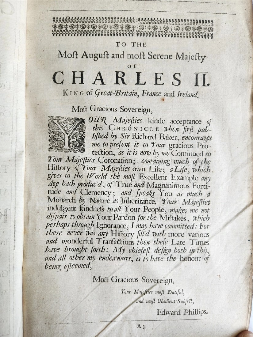 1665 CHRONICLE of the KINGS of ENGLAND by RICHARD BAKER antique FOLIO in English - 4