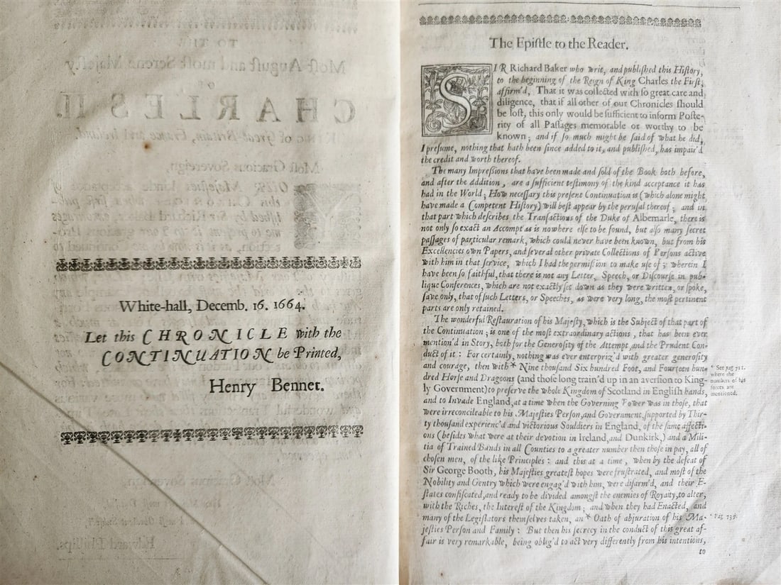1665 CHRONICLE of the KINGS of ENGLAND by RICHARD BAKER antique FOLIO in English - 5