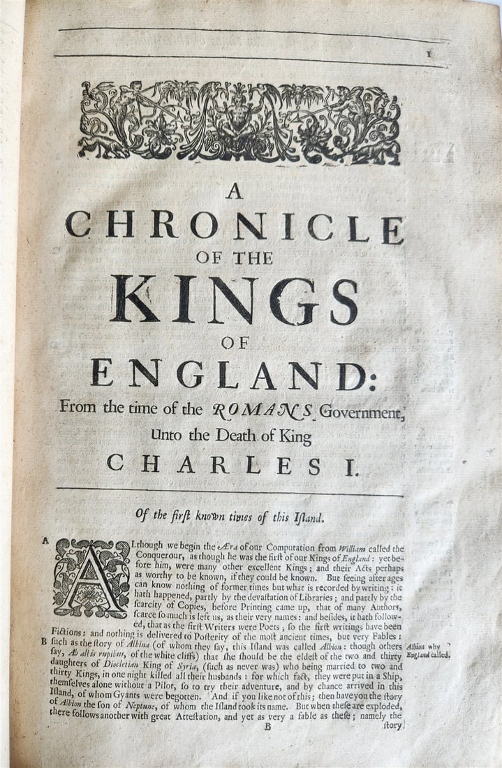 1665 CHRONICLE of the KINGS of ENGLAND by RICHARD BAKER antique FOLIO in English - 8