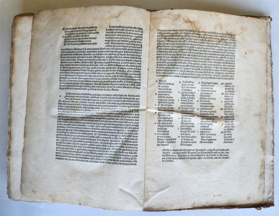 1478 INCUNABULA FRANCESCO PETRARCA by Bernardo Lapini da Siena antique FOLIO - 10