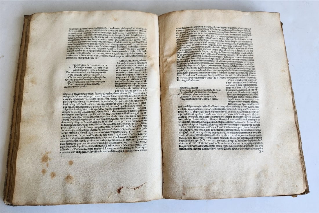 1478 INCUNABULA FRANCESCO PETRARCA by Bernardo Lapini da Siena antique FOLIO - 8