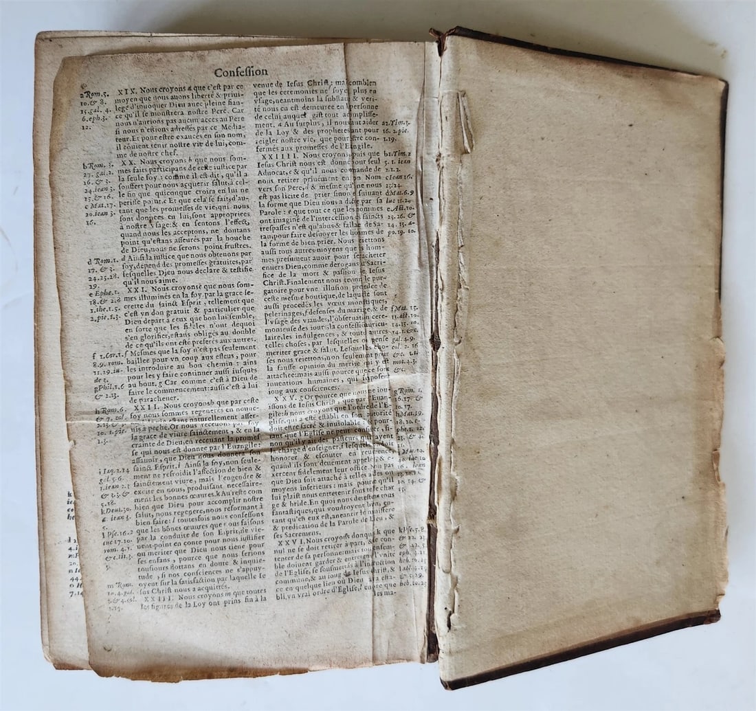 1588 BIBLE in FRENCH antique 16th CENTURY OLD & NEW TESTAMENT - 11