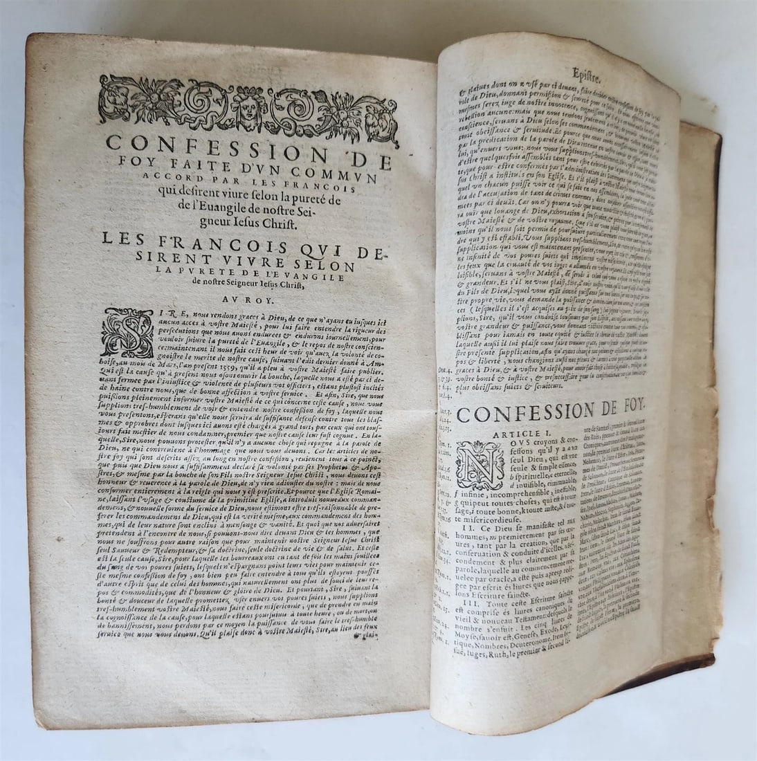1588 BIBLE in FRENCH antique 16th CENTURY OLD & NEW TESTAMENT - 12