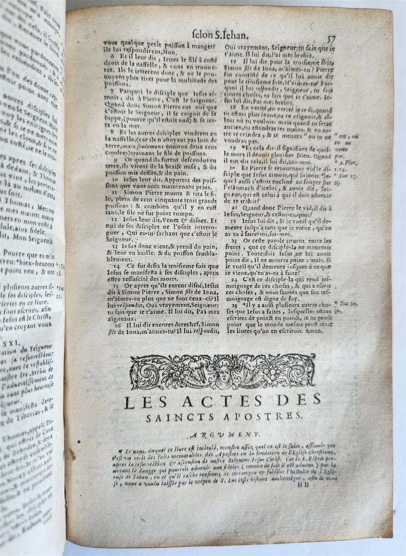1588 BIBLE in FRENCH antique 16th CENTURY OLD & NEW TESTAMENT - 14