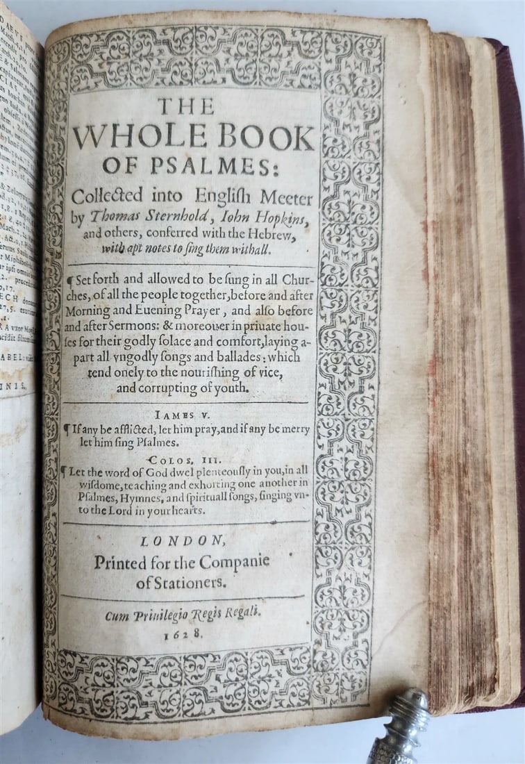 1574 BIBLE LATIN PLANTIN PRESS & 1627 BOOK of COMMON PRAYER in ENGLISH antique - 10