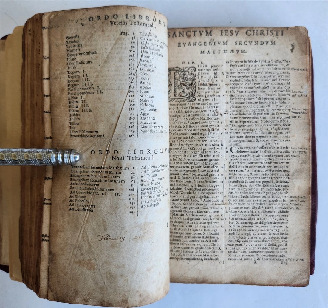 1574 BIBLE LATIN PLANTIN PRESS & 1627 BOOK of COMMON PRAYER in ENGLISH antique - 11