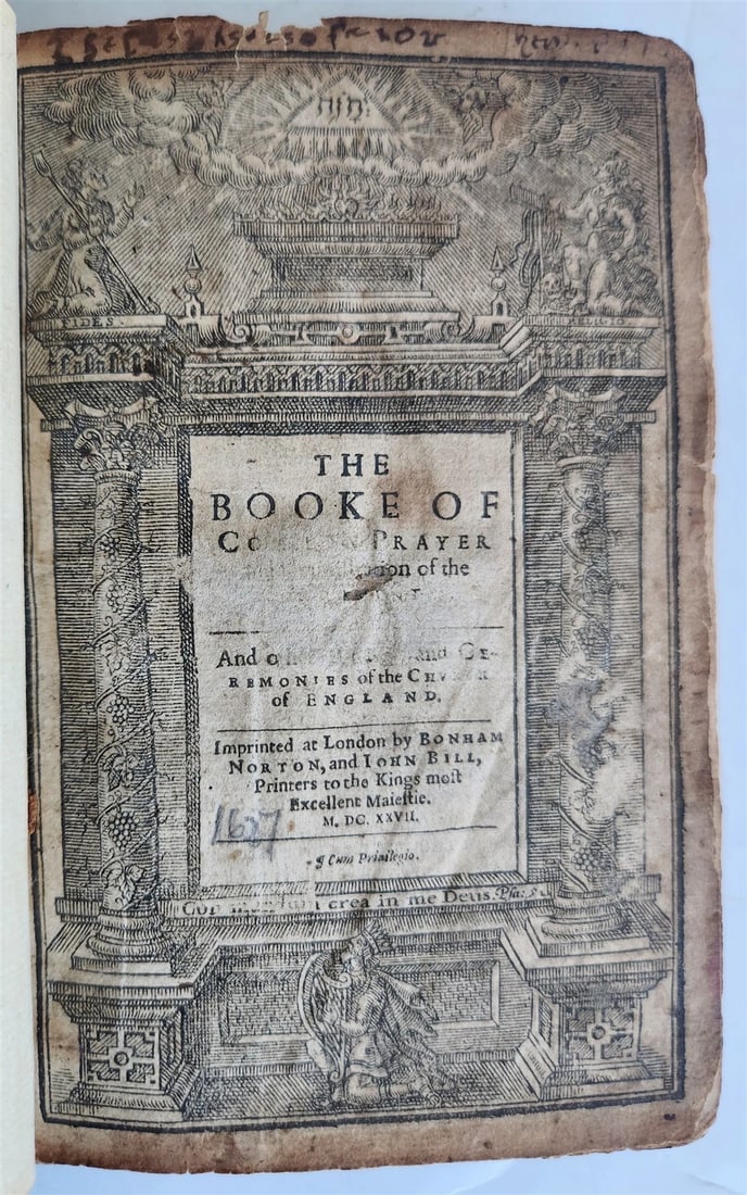 1574 BIBLE LATIN PLANTIN PRESS & 1627 BOOK of COMMON PRAYER in ENGLISH antique - 2
