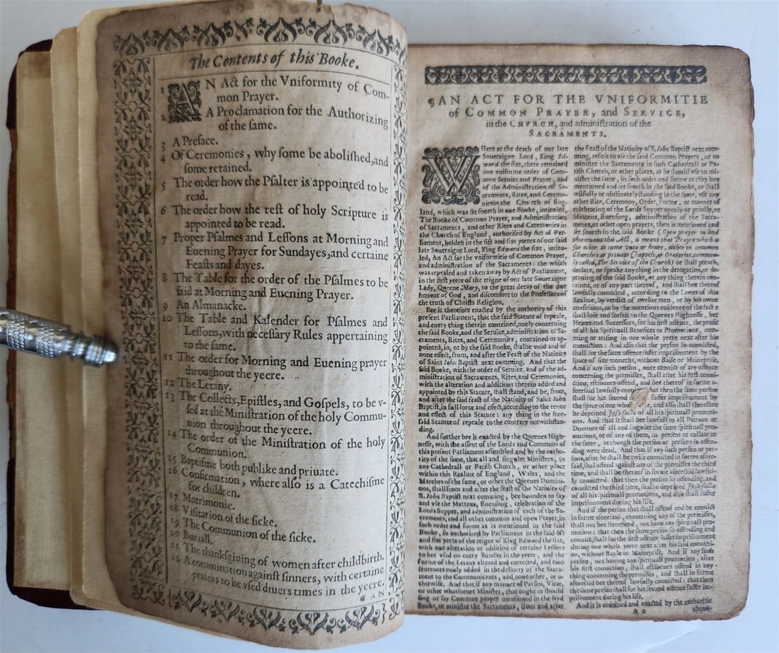 1574 BIBLE LATIN PLANTIN PRESS & 1627 BOOK of COMMON PRAYER in ENGLISH antique - 6