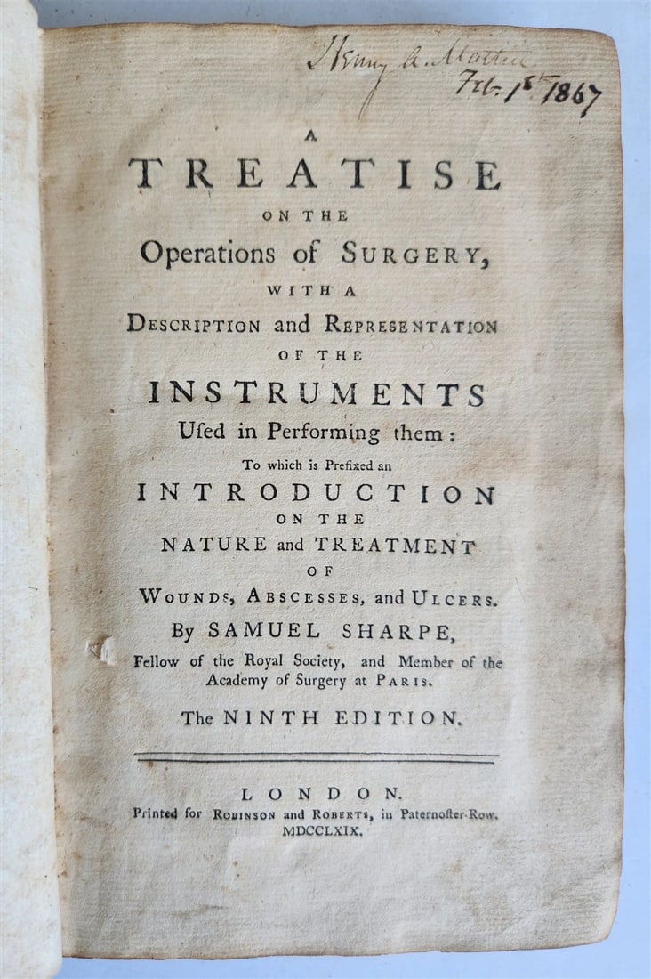 1769 TREATISE on OPERATIONS of SURGERY in ENGLISH antique ILLUSTRATED: Title: 1769 TREATISE on OPERATIONS of SURGERY in ENGLISH antique ILLUSTRATED Description: A Treatise on the Operations of Surgery, with a Description and Representation of the Instruments Used in Perf