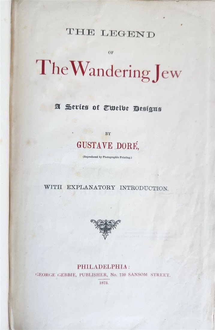 1873 Legend of Wandering Jew ILLUSTRATED by GUSTAVE DORE ANTIQUE - 2