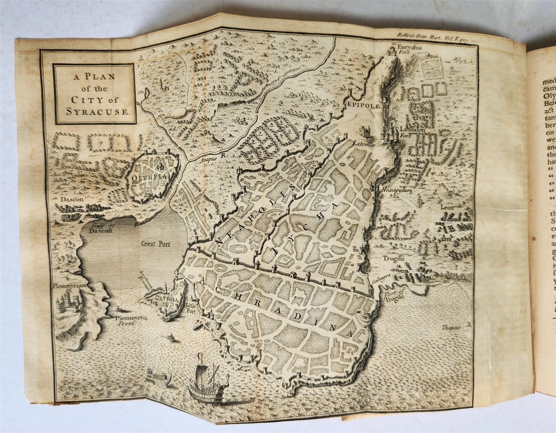 1754 ROMAN HISTORY by ROLLIN 12 VOLUMES antique ILLUSTRATED w/ MAPS - 10