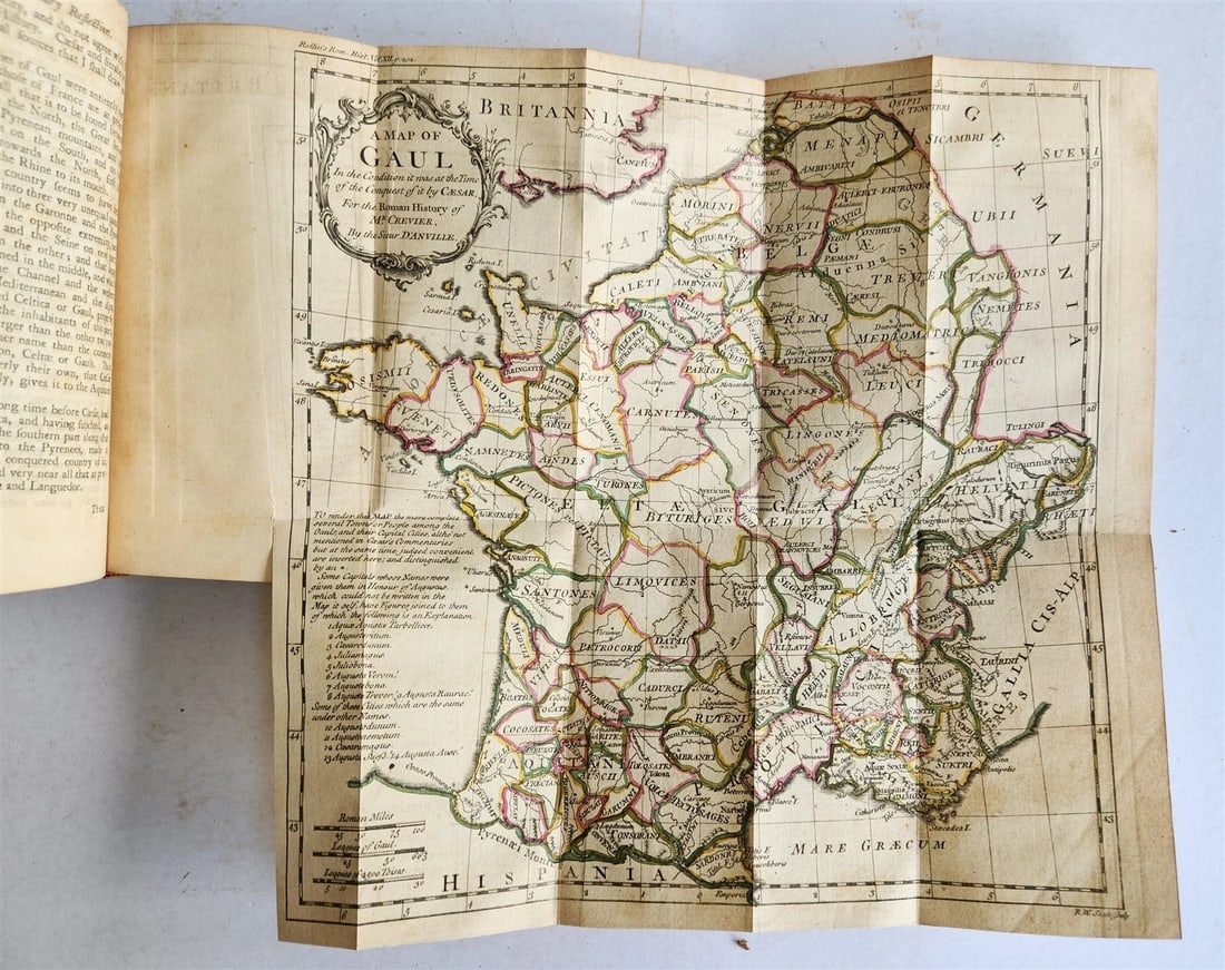 1754 ROMAN HISTORY by ROLLIN 12 VOLUMES antique ILLUSTRATED w/ MAPS - 16