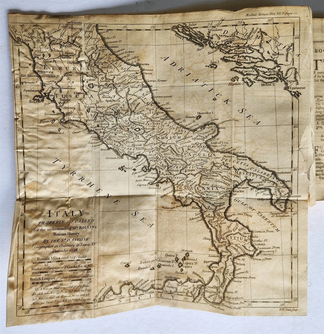 1754 ROMAN HISTORY by ROLLIN 12 VOLUMES antique ILLUSTRATED w/ MAPS - 5
