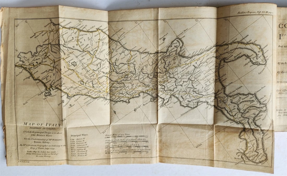 1754 ROMAN HISTORY by ROLLIN 12 VOLUMES antique ILLUSTRATED w/ MAPS - 6