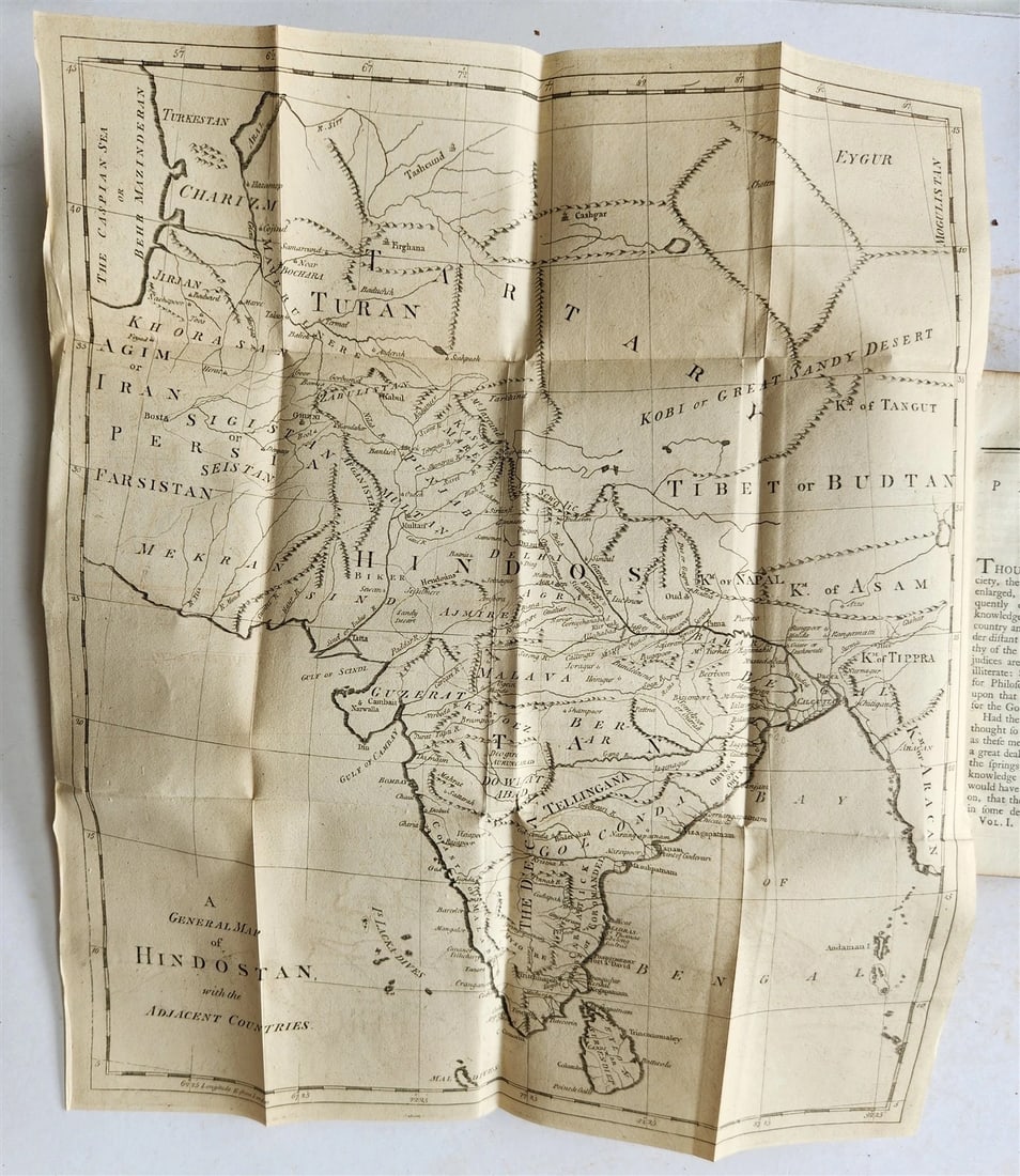 1792 HISTORY of HINDOSTAN 3 VOLUMES antique ILLUSTRATED w/ PLATES & MAP - 4