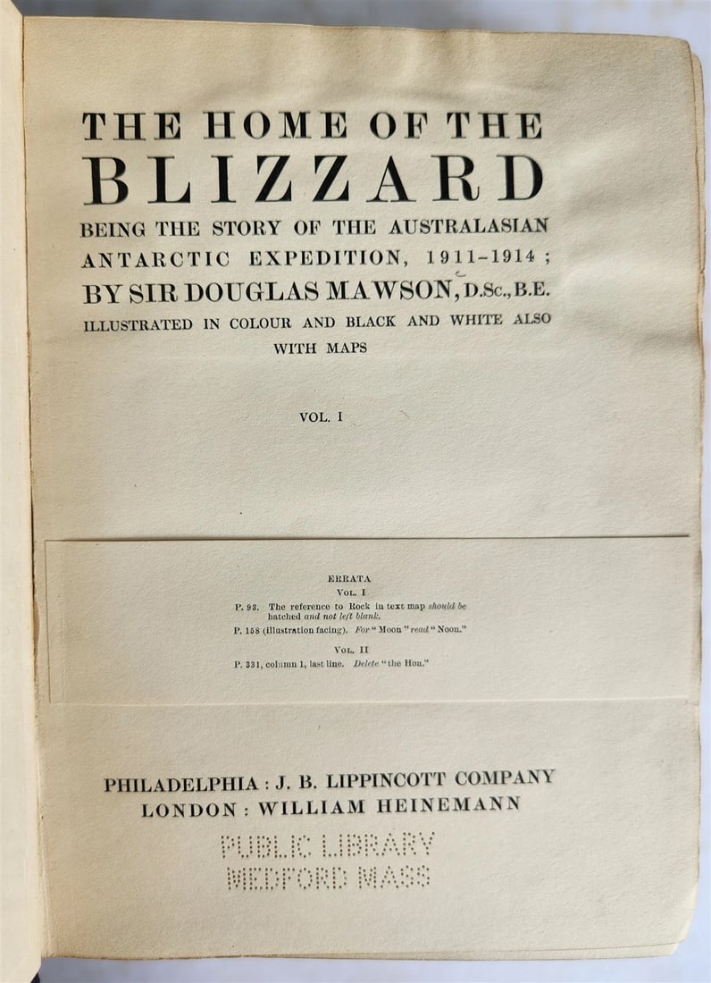 1915 HOME of BLIZZARD AUSTRALASIAN ANTARCTIC EXPEDITION antique ILLUSTRATED - 2