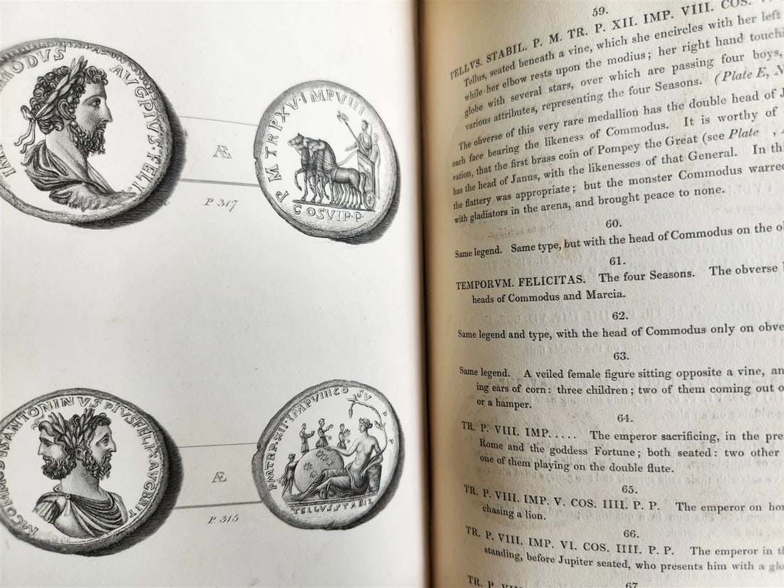 1834 DESCRIPTIVE CATALOGUE of RARE ROMAN COINS by AKERMAN antique ILLUSTRATED - 16