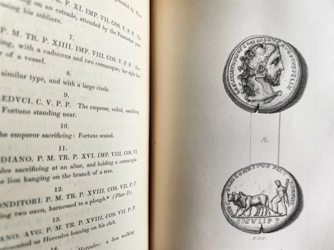 1834 DESCRIPTIVE CATALOGUE of RARE ROMAN COINS by AKERMAN antique ILLUSTRATED - 17
