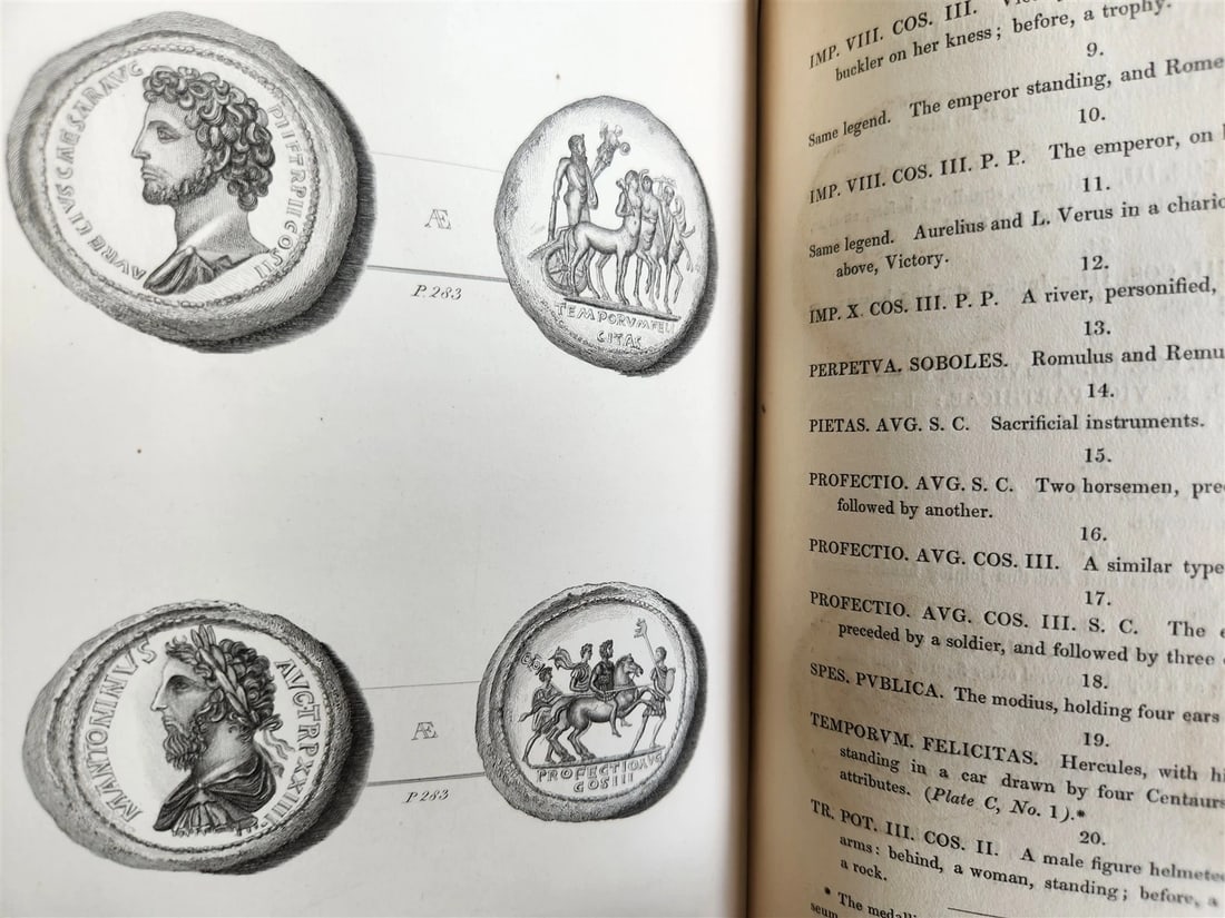 1834 DESCRIPTIVE CATALOGUE of RARE ROMAN COINS by AKERMAN antique ILLUSTRATED - 18