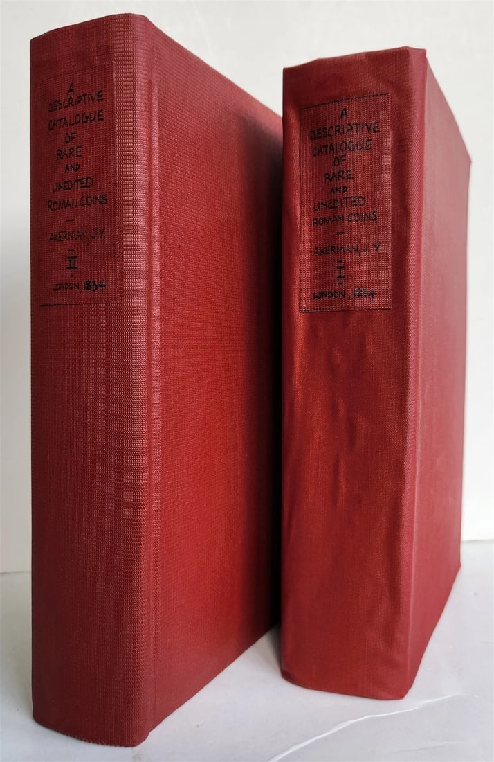 1834 DESCRIPTIVE CATALOGUE of RARE ROMAN COINS by AKERMAN antique ILLUSTRATED - 2