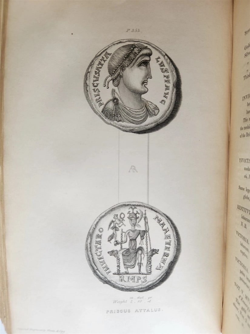 1834 DESCRIPTIVE CATALOGUE of RARE ROMAN COINS by AKERMAN antique ILLUSTRATED - 5