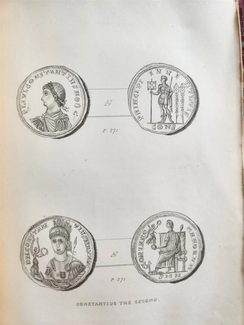 1834 DESCRIPTIVE CATALOGUE of RARE ROMAN COINS by AKERMAN antique ILLUSTRATED - 7