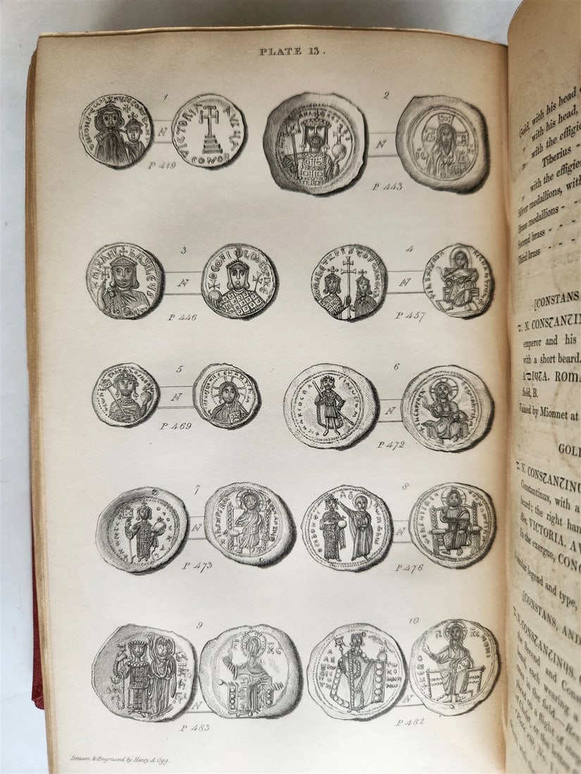 1834 DESCRIPTIVE CATALOGUE of RARE ROMAN COINS by AKERMAN antique ILLUSTRATED - 8