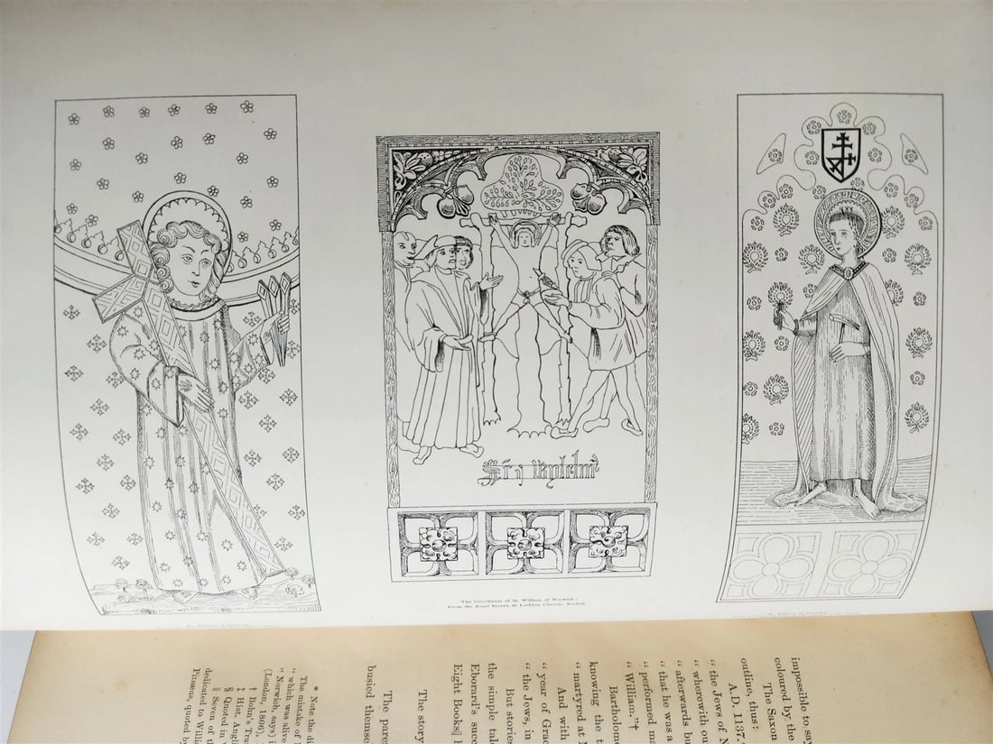 1876 ANCIENT SCULPTURES in ROOF of NORWICH CATHEDRAL antique ILLUSTRATED FOLIO - 11